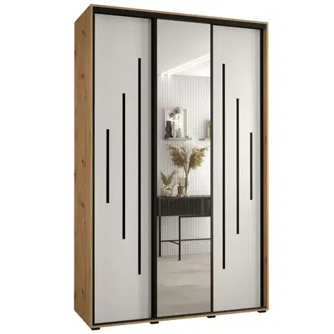 Šatníkové skrine Skriňa 45 Canaris 13 160 artisan/biela/čierna