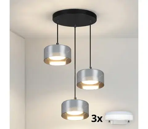 Svietidlá BRILAGI - LED RGB stmievateľný luster AURA LUX 3xGX53/14W/230V Wi-Fi Tuya čierna/dymová BG3461+3xIM1490
