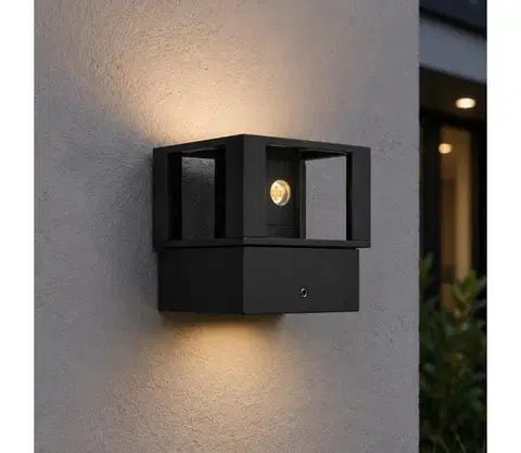 LED osvetlenie  Vonkajšie nástenné LED svietidlo LED/12W/230V IP54 čierne SCD 07 Q