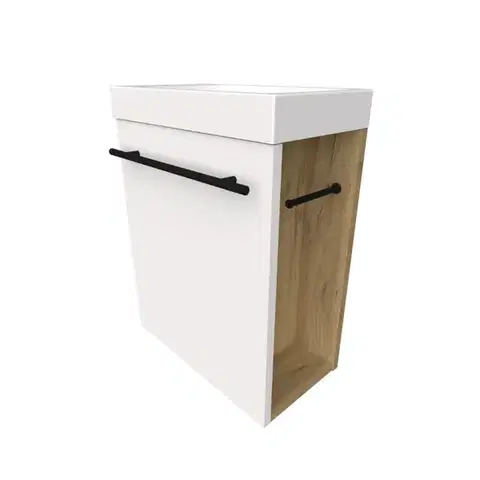 Nábytok do kúpeľne Skrinka s umývadlom WC Mari 40 cm biela/dub
