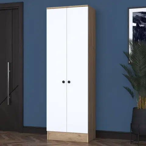 Predsieňové zostavy CUBE predsieňová skriňa s vešiakmi vo vnútri, biela/orech