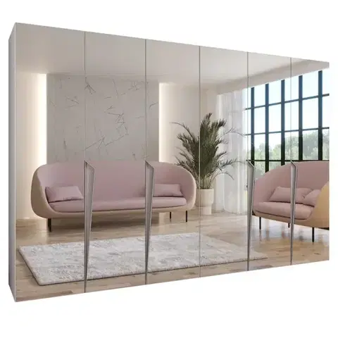 Šatníkové skrine Skriňa Piano 3-300 (2x150) biela/kašmír
