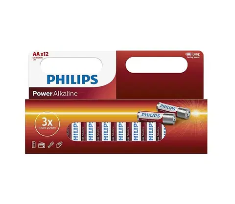 Predlžovacie káble Philips LR6P12W/10 - 12 ks Alkalická batéria AA POWER ALKALINE 1,5V 2600mAh Phil-LR6P12W/10