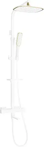 Sprchy a sprchové panely MEXEN/S - CQ49 vaňový stĺp s termostatickou batériou, biela / zlato 779104995-25