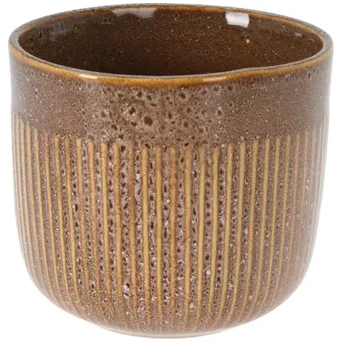 Záhradné dekorácie Hnedý porcelánový kvetináč