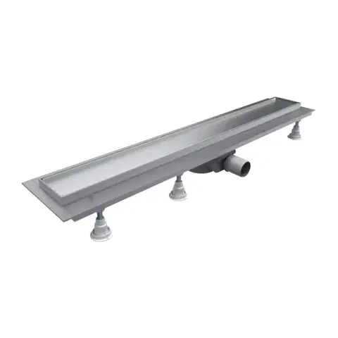 Sprchovacie kúty OMNIRES - LOWFIX lineárny sprchový odtok s krycou doskou pre dlažbu, 80 cm srebrny /SL/ LOWFIX80TSL