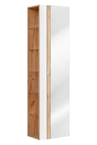 Skrinky do kúpeľne ArtCom Vysoká skrinka do kúpeľne so zrkadlom CAPRI White 803