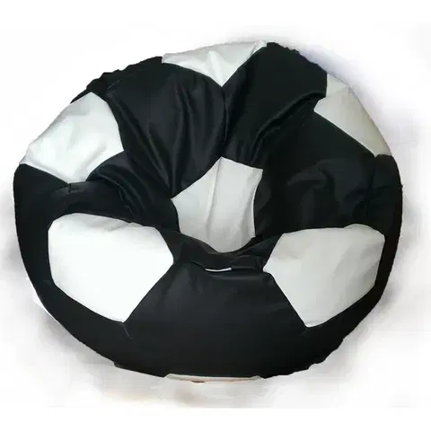 Sedacie vaky a kocky Sedací vak čierno biela futbalová lopta TiaHome