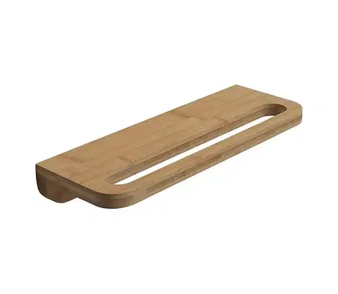 Svietidlá Gedy - Nástenná polica s vešiakom na uteráky HIMALAYA 14,5x40 cm bambus HY19