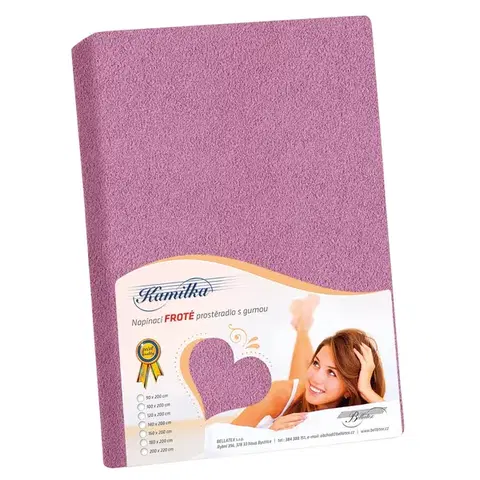 Plachty Bellatex Froté prestieradlo Kamilka tmavofialová, 120 x 200 cm