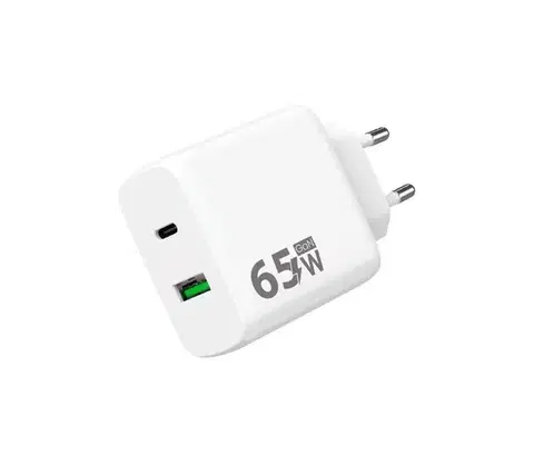 Predlžovacie káble Winner Group - Rychlonabíjací adaptér 1xUSB-C + 1xUSB-A Power Delivery 65W biela WINSITGAN65W