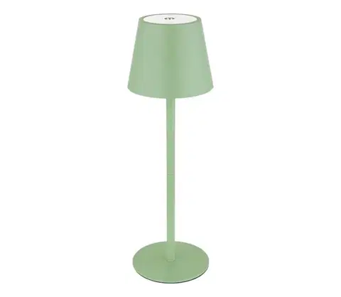 Lampy Globo 58488BG-LED Dotykovo stmievateľná nabíjateľná vonkajšia stolná lampa 3 v 1 VANNIE 3W/5V IP54 zelená 58488BG