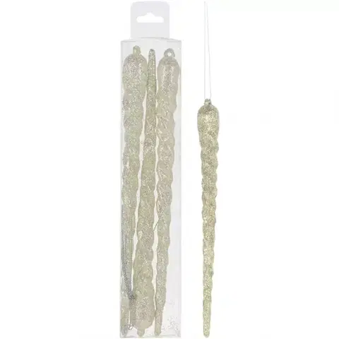 Vianočné dekorácie – do vnútra Cencúľ 23 cm (3 ks) silver CAA734110