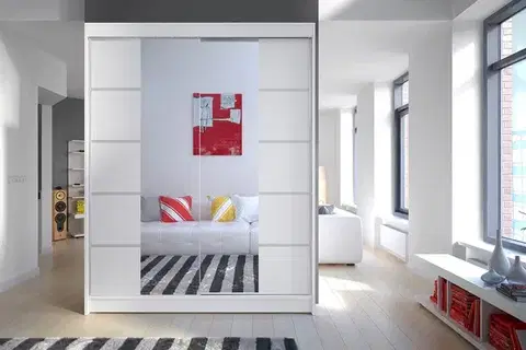 Šatníkové skrine Šatníková skriňa KAMEL 5 biela