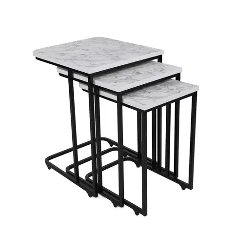 Konferenčné stolíky Odkladací stolík Metal Zigon, 3 ks