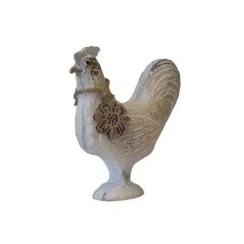 Veľkonočné a jarné dekorácie Kinekus Postavička kohút 12x3x13cm drevo biela