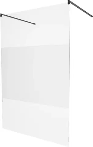 Sprchové dvere MEXEN/S - KIOTO samostatne stojaca sprchová zástena 120 x 200, transparent/matné sklo 8 mm, čierna 800-120-002-70-35