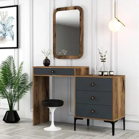 Toaletné Toaletný stolík Lizbon 543 - Walnut, Anthracite