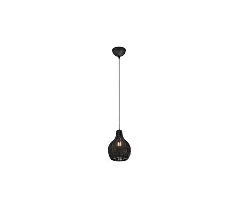 Svietidlá Reality - Závesný luster SPROUT 1xE14/40W/230V čierna/ratan R31291002