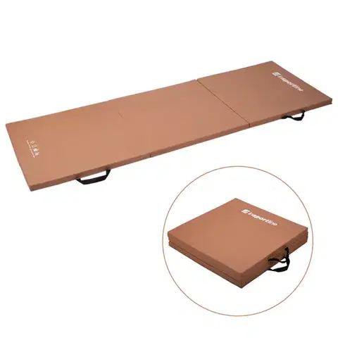 Žinenky Skladacia gymnastická žinenka inSPORTline Trifold 180x60x3 cm hnedá