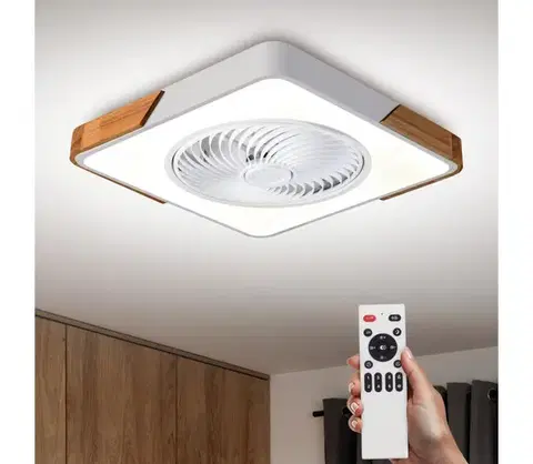 Ventilátory BRILAGI-LED stmievateľné svietidlo s látorom LED/30W/230V 3000-6500K biela/dub + diaľkové ovládanie WF-OSD-042-WHT