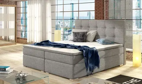 Postele ArtElta Manželská posteľ INEZ Boxspring | 180 x 200 cm Farba: Sawana 21