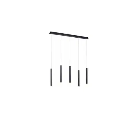 Svietidlá Leuchten Direkt 15205-18 - LED Luster na lanku BRUNO 5xLED/4,8W/230V čierna 15205-18