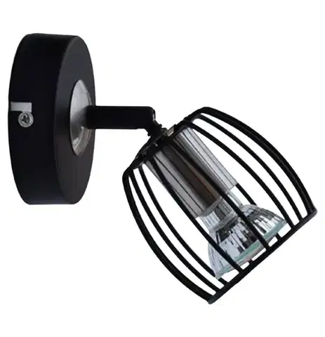 Nástenné svetlá Nástenná lampa 1X3W LED GU10 matná čierna+saténová ZONK
