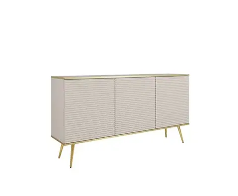 Komody ArtPS Komoda BIJOU K-160 MDF | béžová / zlaté nohy