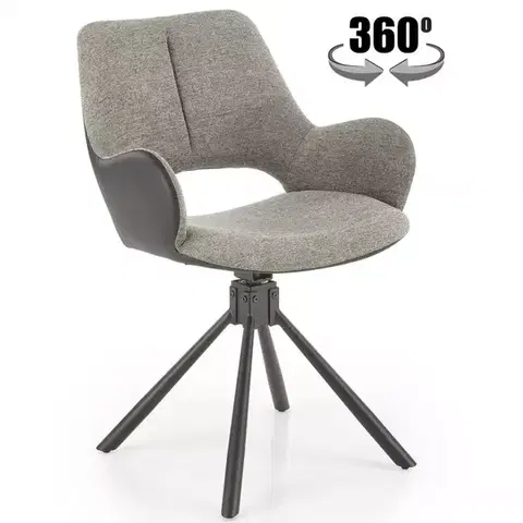 Kuchynské stoličky Stolička K494 sivá/čierna