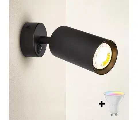 Svietidlá BRILAGI - LED Stmievateľné nástenné bodové svietidlo SELE 1xGU10/4,8W/230V čierna BG1371+AI2382