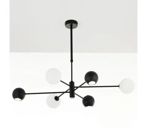 Svietidlá Jupiter 1997 - Luster na tyči MOKA 3xGU10/10W/230V + 3xG9/10W/230V čierna/biela 1997