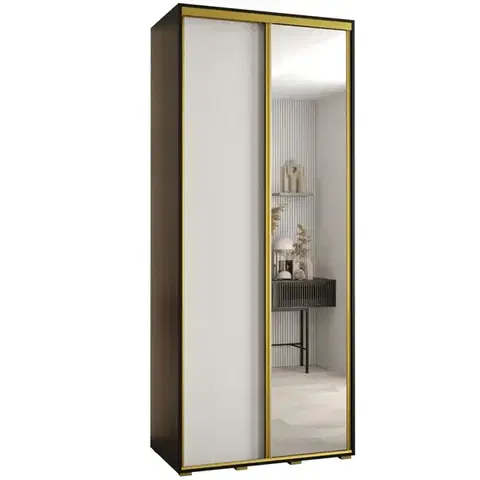 Šatníkové skrine Skriňa 45 Canaris 3 110 čierna/biela/gold