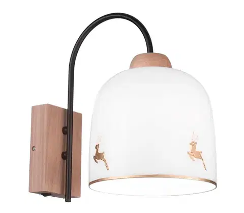 Svietidlá Kolarz A1352.61.Au.100-Nástenná lampa NONNA 1xE27/60W/230V jelene dub/biela/zlatá A1352.61.Au.100