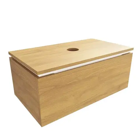 Kúpeľňový nábytok Kúpeľňová skrinka s krycou doskou SAT Feel 80x30x46 cm medový dub mat SATFEEL80DMD SATFEEL80DMD