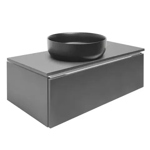 Kúpeľňový nábytok Kúpeľňová skrinka s krycou doskou SAT Feel 100x30x46 cm antracit mat SATFEEL100ANTD SATFEEL100ANTD