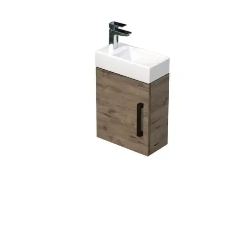 Kúpeľňový nábytok Kúpeľňová skrinka s umývadlom SAT Cube Way 40x47,5x20 cm dub Wellington mat CUBE320401DCDW CUBE320401DCDW