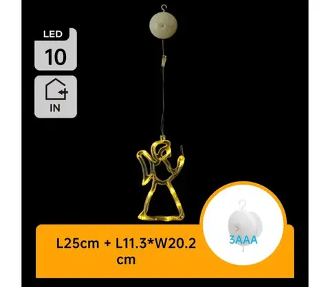 Vianočné dekorácie  B.V.  - LED Vianočná dekorácia LED/3xAAA anjelik 21cm B10303K5V