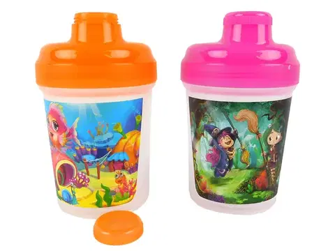Detské hrnčeky TVAR - Fľaša plast 300ml/450ml dekor detský motív rôzne motívy