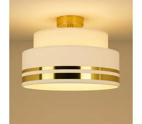 Svietidlá HEXE Stropné svietidlo TAMI 1xE27/60W/230V pr. 40 cm biela/zlatá H0832