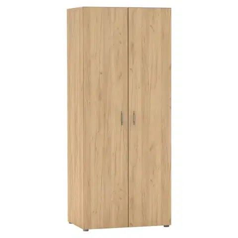 Šatníkové skrine KONDELA Ramsa 2 dvojdverová šatníková skriňa dub craft zlatý