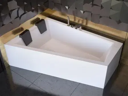 Vane BESCO - Asymetrická vaňa INTIMA DUO - Nožičky k vani - Bez nožičiek, Rozmer vane - 180 × 125 cm, Spôsob prevedenia - Ľavé VANINTID18L