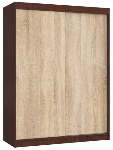 Šatníkové skrine Šatníková skriňa AIRI150, wenge / dub Sonoma