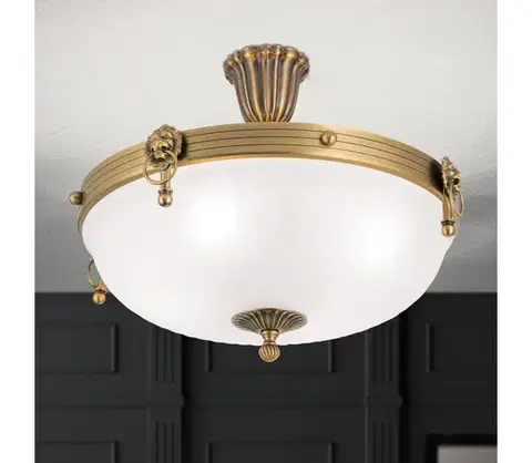 Svietidlá Orion DL 7-523/43 - Prisadený luster ROCCA 4xE27/60W/230V pr. 43 cm bronz/biela DL 7-523/43 bronze