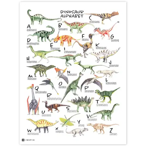 Obrazy do detskej izby Obrazy na stenu do detskej izby - Dinosauria abeceda