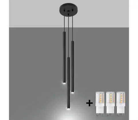 Svietidlá BRILAGI -  LED Luster na lanku DRIFA 3xG9/4W/230V čierna BR.0471