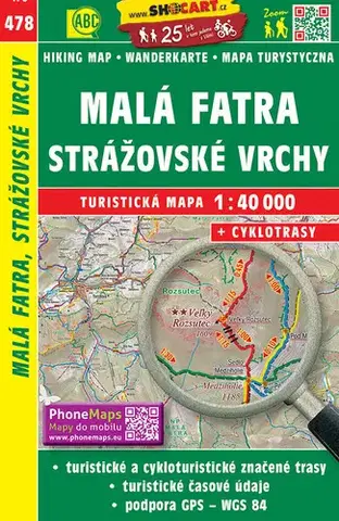 Turistika, skaly Malá Fatra, Strážovské vrchy - 1:40 000
