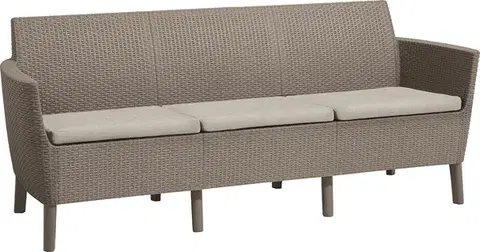 Lavice z umelého ratanu KETER Pohovka SALOMON 3 seater sofa | cappuccino