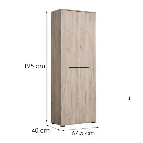 Šatníkové skrine Skriňa Lorca Šedá Dub/Šedá 11008354