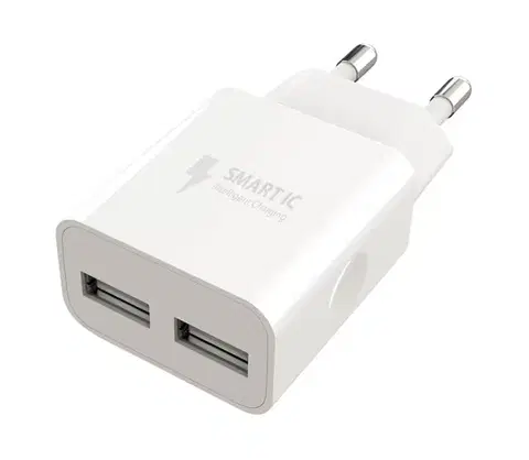 Predlžovacie káble Winner Group - Nabíjací adaptér 2xUSB-A 12W biela WINTRUSB2SLWH